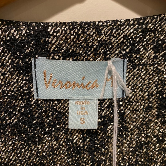 NWT Veronica M gold blazer jacket bell sleeve small - Picture 2 of 10